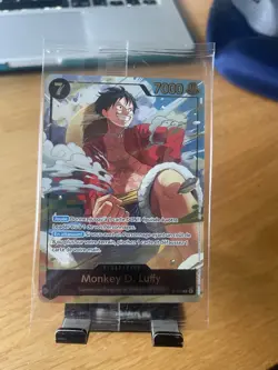 Monkey D. Luffy Japan Expo Promo p-075 Exclusive ONE PIECE TCG Gold Foil FRENCH - Image 1