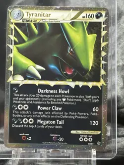 Pokemon Tyranitar PRIME 88/95 Unleashed Holo Rare Stage 2 Card 2010 MP/HP - Image 2