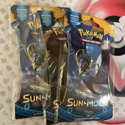 Pokemon Sun and Moon Base Set Sleeved 10 Card Booster Pack Lot of 3 - SEALED - Image 3