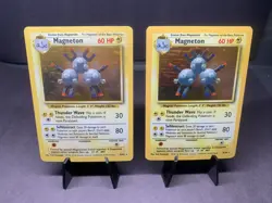 Pokemon TCG Magneton Base Set Unlimited 9/102 Holo Rare WOTC VTG 1999 LP 2x - Image 1