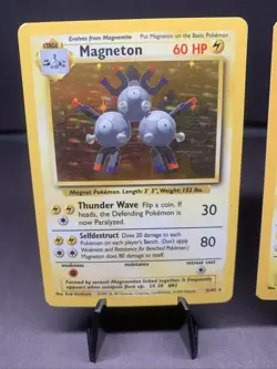 Pokemon TCG Magneton Base Set Unlimited 9/102 Holo Rare WOTC VTG 1999 LP 2x - Image 2