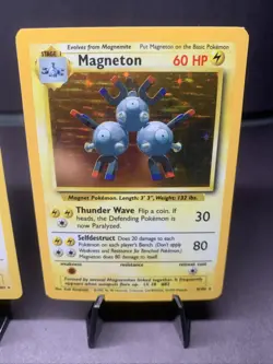 Pokemon TCG Magneton Base Set Unlimited 9/102 Holo Rare WOTC VTG 1999 LP 2x - Image 3
