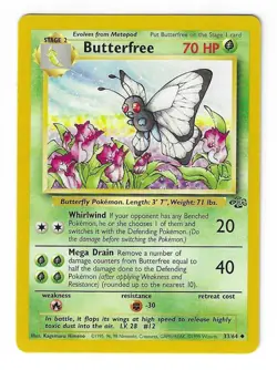 Butterfree 33/64 - Jungle - Regular - Unlimited - Pokemon TCG - WoTC - 1999 - LP - Image 1
