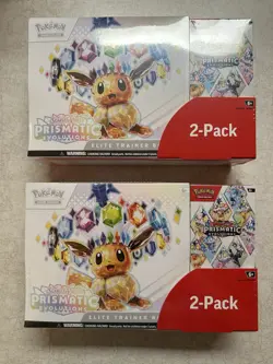 Pokemon Prismatic Evolutions ETB + Booster Bundle 2-Pack Costco Exclusive Sealed - Image 1