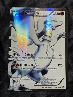 Reshiram 113/114 Full Art Ultra Rare Holo Black White 2011 Pokemon -LP to MP- - Image 4