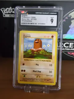 CGC 9 Mint - Diglett Shadowless Base Set - Pokemon TCG 1999 - Image 1