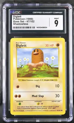 CGC 9 Mint - Diglett Shadowless Base Set - Pokemon TCG 1999 - Image 2