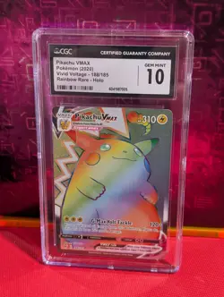 CGC 10 GEM MINT - Rainbow Pikachu VMAX- Pokemon TCG 2020 - Image 1