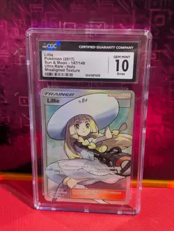 CGC 10 GEM MINT - Lillie Full Art ERROR Sun & Moon Base Set - Pokemon TCG 2017 - Image 1
