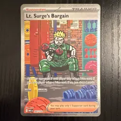 Pokemon Lt. Surge's Bargain 185/132 Me01: Mega Evolution Full Art Holo Rare - Image 1
