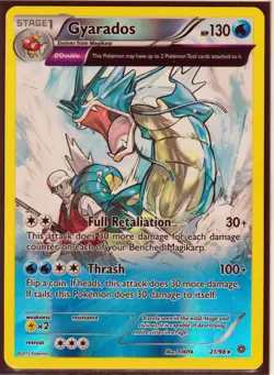 2015 POKEMON GYARADOS 21/98-FULL ART RARE-REV HOLO-XY ANCIENT ORIGINS NM/LP (G2 - Image 1