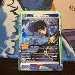 Union Arena UE17BT: SOLO LEVELING Sung Jinwoo UE17BT/SLG-1-049 Super Rare SR NM - Image 1