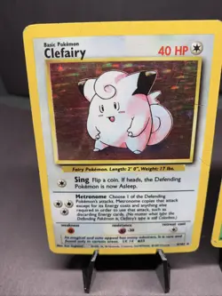 Pokemon TCG Clefairy & Venomoth 2 Card Holo Rare Lot Jungle & Base Set 1999 WOTC - Image 2