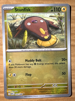 Stunfisk 035/086 Poke Ball Pattern Holo SV: White Flare Pokemon Card NM+ - Image 1