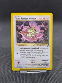Team Rocket's Meowth No.18 WOTC Black Star Promo Pokemon Card NM - Image 1