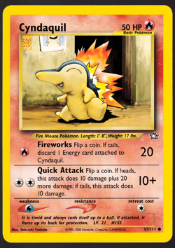 Cyndaquil 57/111 Neo Genesis Pokemon Card TCG 2000 NM - Image 1