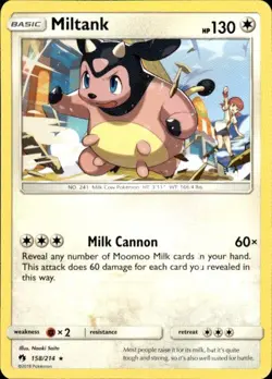 Pokemon Miltank SM - Lost Thunder 158/214 Light Play LP+ or Better - Image 1