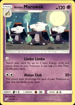 Pokemon Alolan Marowak SM - Team Up 64/181 Light Play LP+ or Better - Image 1