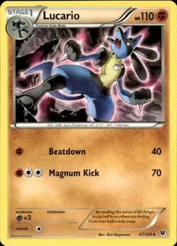 Pokemon Lucario (47) XY - Fates Collide 47/124 Light Play LP+ or Better - Image 1