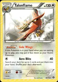 Pokemon Talonflame XY - Steam Siege 96/114 Light Play LP+ or Better - Image 1