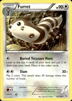 Pokemon Furret XY - Flashfire 82/106 Light Play LP+ or Better - Image 1