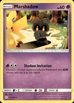 Pokemon Marshadow SM - Cosmic Eclipse 103/236 Light Play LP+ or Better - Image 1