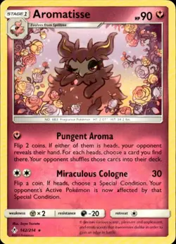 Pokemon Aromatisse SM - Unbroken Bonds 142/214 Light Play LP+ or Better - Image 1