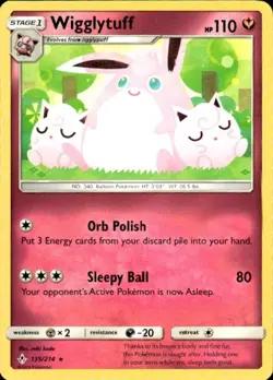Pokemon Wigglytuff SM - Unbroken Bonds 135/214 Light Play LP+ or Better - Image 1