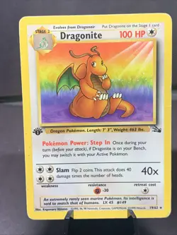 Pokemon TCG 1st Edition Fossil Set Dragonite & Moltres Non Holo Rare WOTC VTG - Image 2