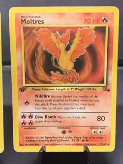 Pokemon TCG 1st Edition Fossil Set Dragonite & Moltres Non Holo Rare WOTC VTG - Image 3