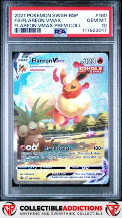 2021 Pokemon Swsh Black Star Promo #180 Flareon Vmax PSA 10 - Image 1