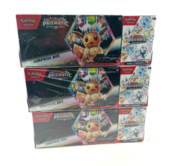 3x Pokemon Prismatic Evolutions Surprise Box Booster Bundle Sealed (Sam's Club) - Image 1