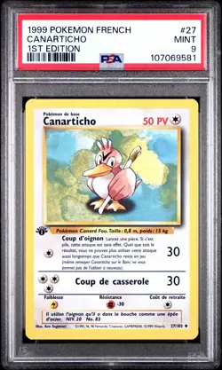 Carte Pokemon Canarticho 27/102 Set de base Edition 1 PSA 9 - Image 2
