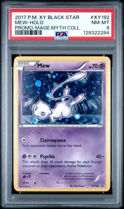 2017 POKEMON XY BLACK STAR PROMO #XY192 MEW-HOLO PSA 8 - Image 1