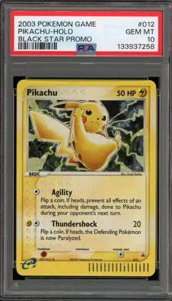 Pokemon Pikachu Black Star Holo Promo #012 PSA 10 Gem Mint - Image 1