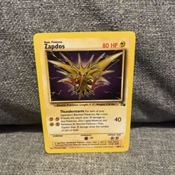 Zapdos 15/62 Fossil Non Holo Rare Pokemon TCG WOTC - Image 1