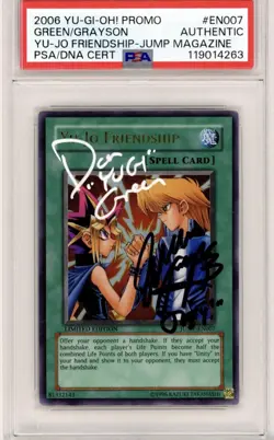 PSA Signed YUGIOH DOUBLE AUTO Yu-Jo Friendship JUMP-EN007 SJMP Ltd Ed DNA - Image 3