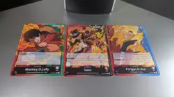 One Piece Leader Card Lot Op13-001 Op13-002 Op13-004 Luffy Sabo Portgas Ace - Image 1