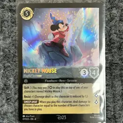 Disney Lorcana D23 Promo Mickey Mouse Playful Sorcerer Enchanted Foil NM - Image 1