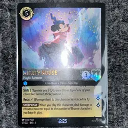 Disney Lorcana D23 Promo Mickey Mouse Playful Sorcerer Enchanted Foil NM - Image 2