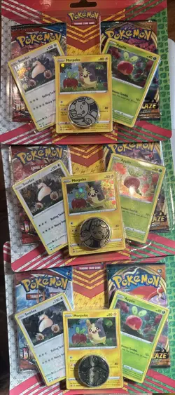Pokemon TCG: Snorlax, Morpeko & Applin Cards 2 Booster Packs Charizard Coin X3 820650809842 - Image 1
