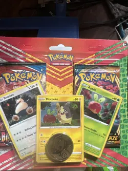 Pokemon TCG: Snorlax, Morpeko & Applin Cards 2 Booster Packs Charizard Coin X3 820650809842 - Image 3