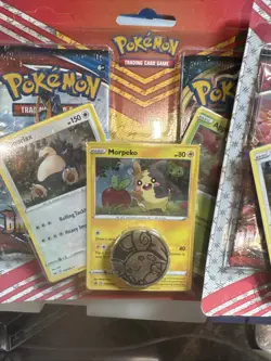 Pokemon TCG: Snorlax, Morpeko & Applin Cards 2 Booster Packs Charizard Coin X3 820650809842 - Image 5