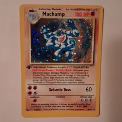 Pokemon Machamp 8/102 Base Set 1st Edition Holo Rare 100 HP Card English - Image 3
