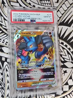 LUCARIO VSTAR 2022 Pokemon SWSH BSP Prem Coll 214 PSA 10 Gem (511) FREE SHIPPING - Image 2