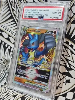 LUCARIO VSTAR 2022 Pokemon SWSH BSP Prem Coll 214 PSA 10 Gem (511) FREE SHIPPING - Image 5