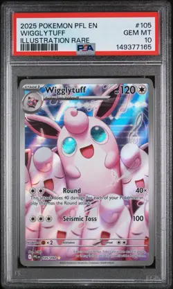 2025 POKEMON PFL EN-PHANTASMAL FLAMES ILLUSTRATION RARE #105 WIGGLYTUFF PSA 10 - Image 1