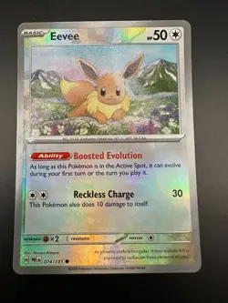 Eevee 074/131 Pokemon Prismatic Evolutions Pokeball Reverse Holo - Image 1