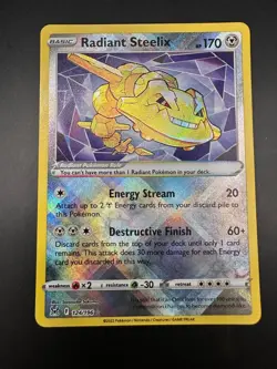 Pokemon TCG Radiant Steelix 124/196 Sword & Shield - Lost Origin Regular Radiant - Image 1