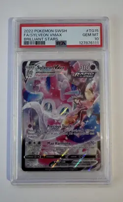 2022 Pokemon SWSH Brilliant Stars Sylveon VMAX Trainer Gallery #TG15/TG30 PSA 10 - Image 1